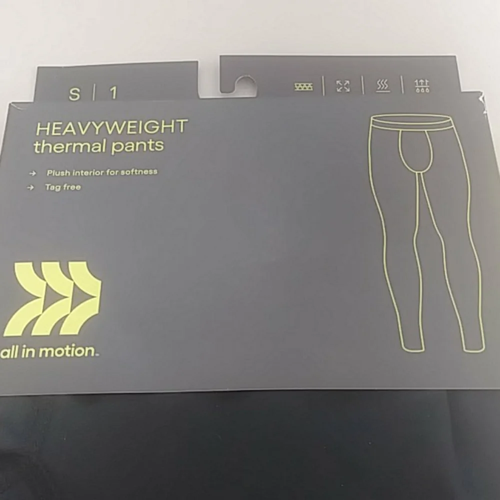 All in Motion Men's Heavyweight Thermal Pants Black Size S/28-30